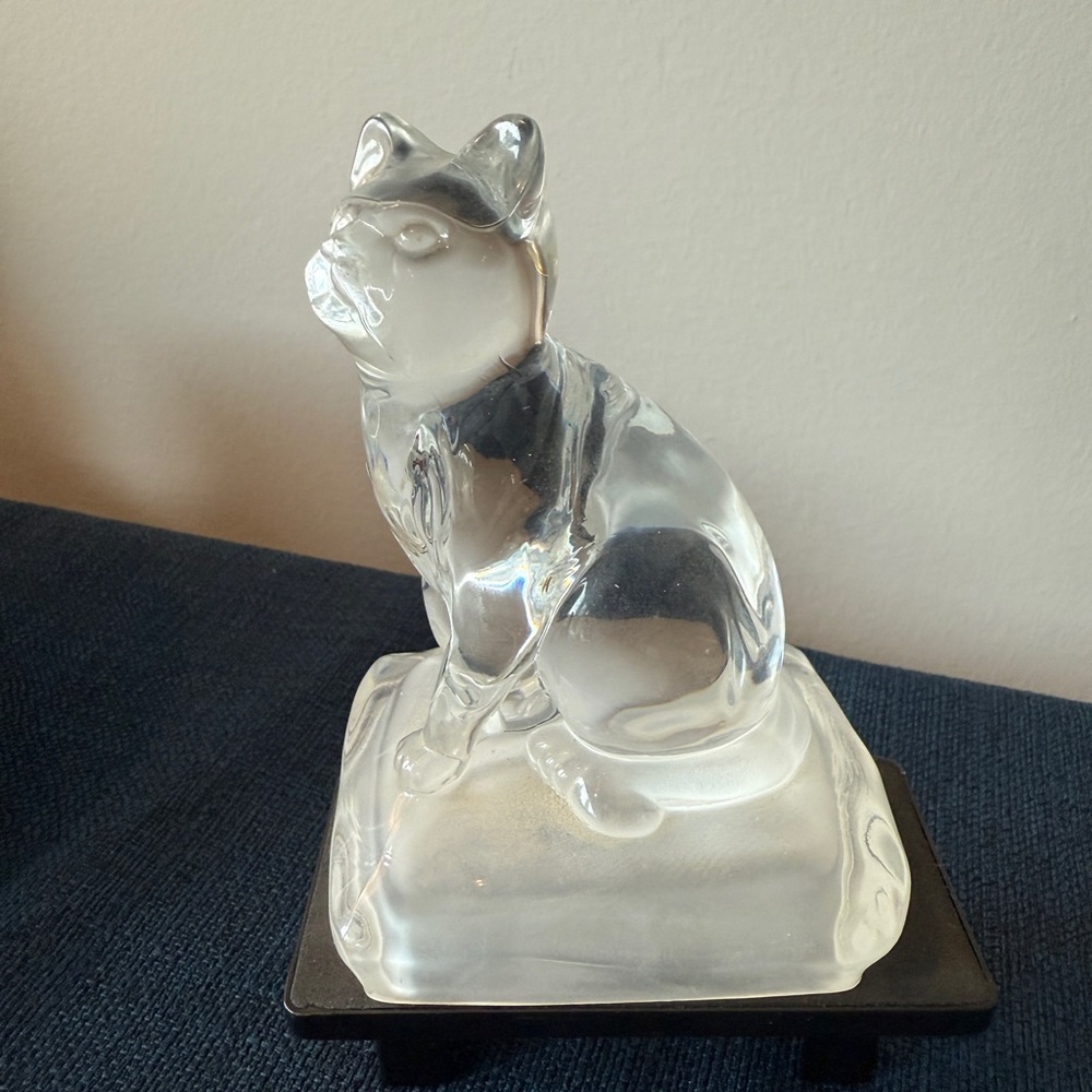 Cristal d’Arques Clear crystal Cat Figurine